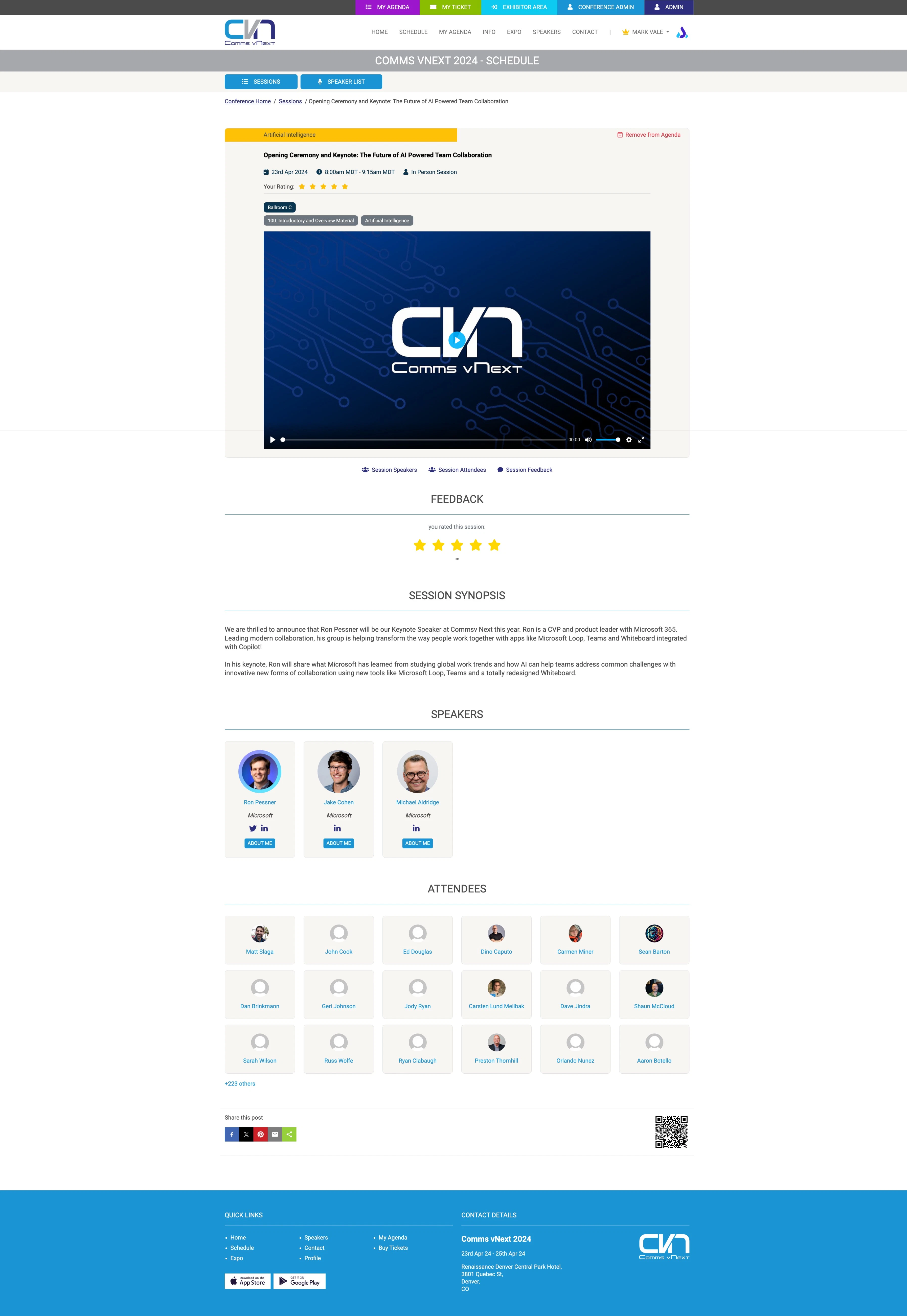 screenshot of Just Attend